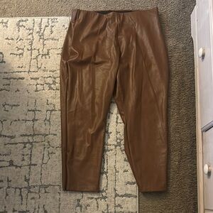 Women’s Brown Faux Leather Pants